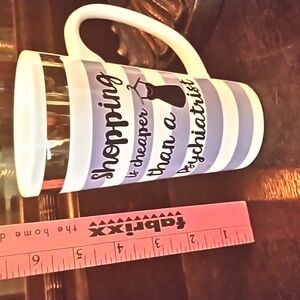New tall fun coffe mug.  See pics!